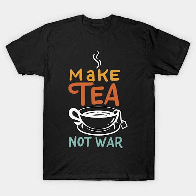 Make Tea Not War / Tea Samurai Motif T-Shirt by Shirtjaeger